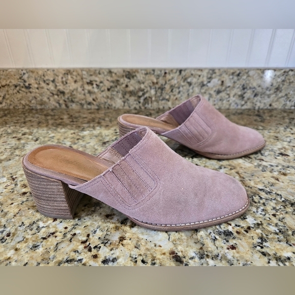 Madewell The Carey Mule In Faded Mauve Suede Size 8 Clogs - Picture 1 of 8